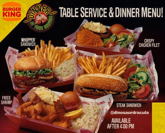 Burger King Dinner Menu