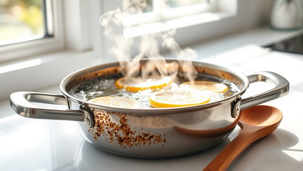 boil vinegar lemon solution