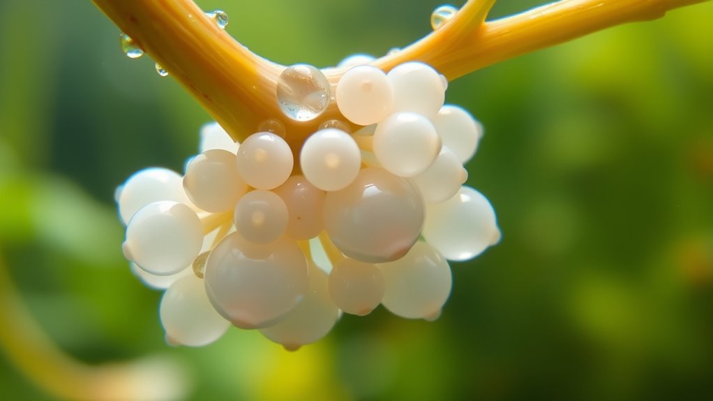 bright pink egg clusters