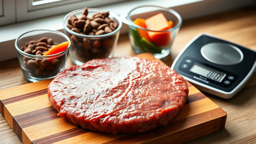 calculate dog beef portions