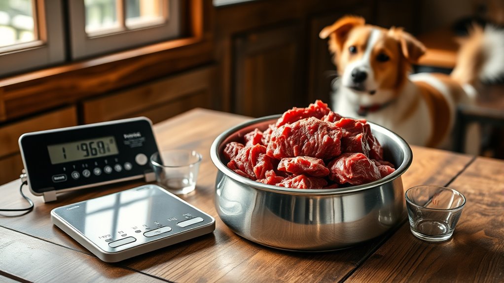 calculate dog ground beef portions