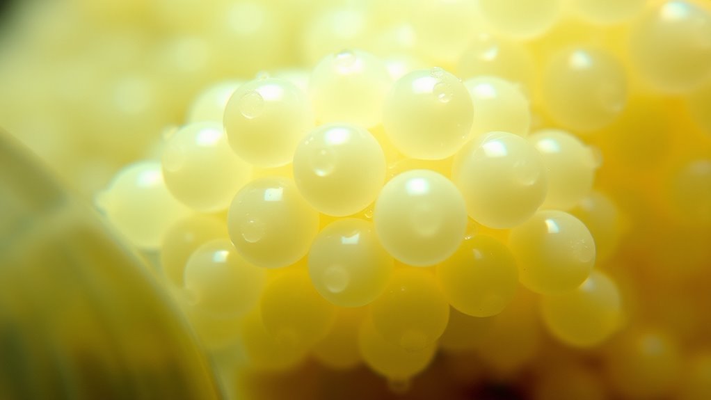 colorful clustered attached eggs