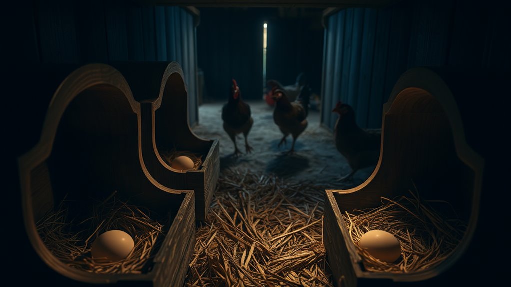 dark sheltered nesting boxes