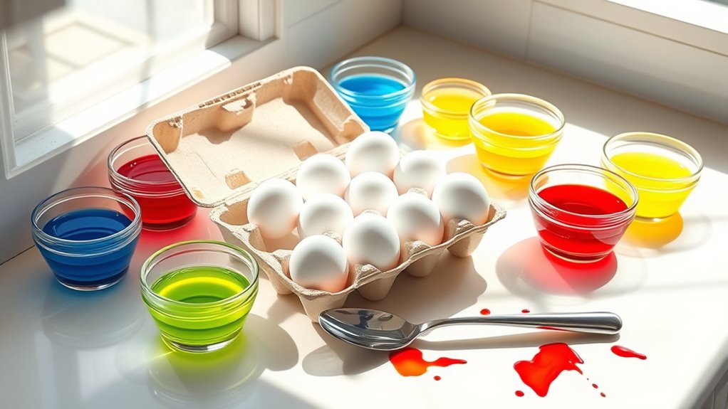egg dyeing with gel colors