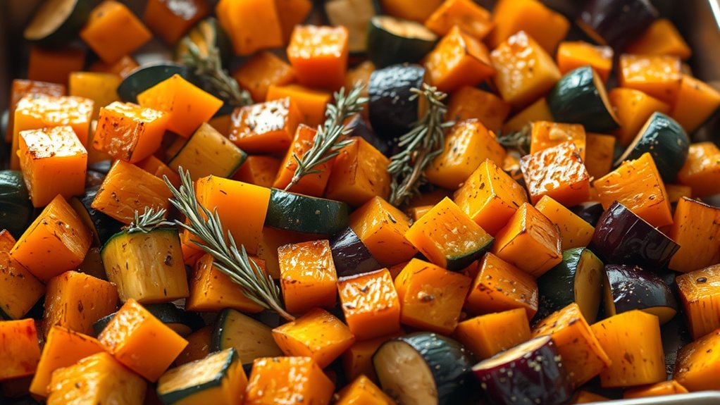 evenly roasted caramelized squash