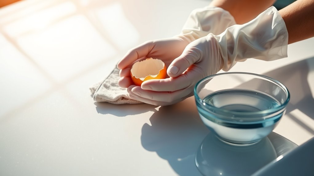 gentle eggshell removal technique