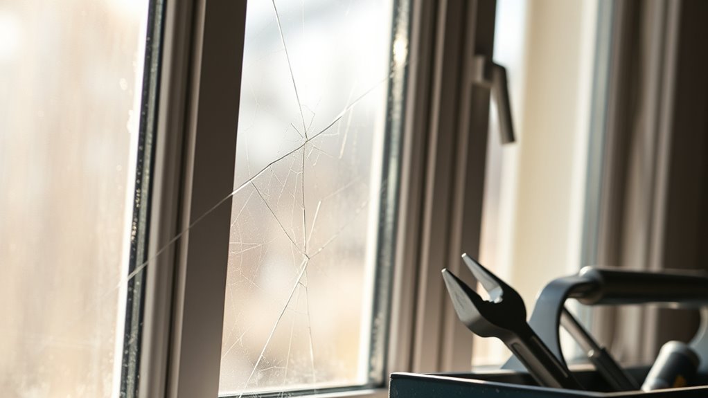 identify double pane window damage