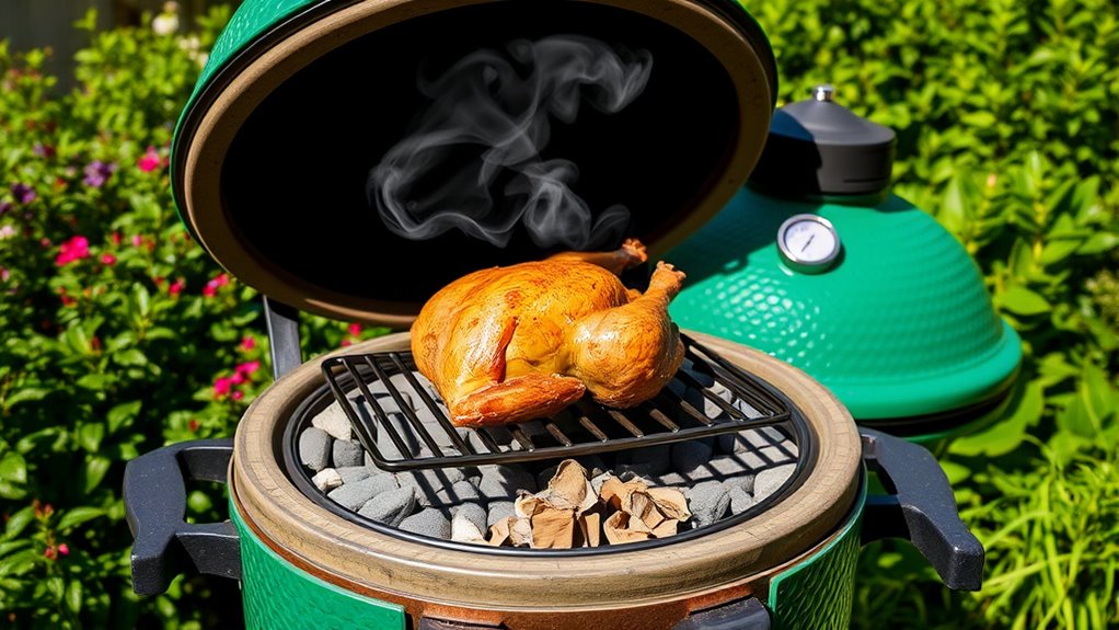 indirect turkey smoking setup