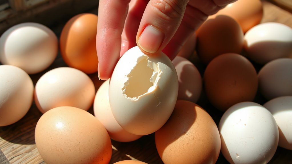 inspect eggs for cracks