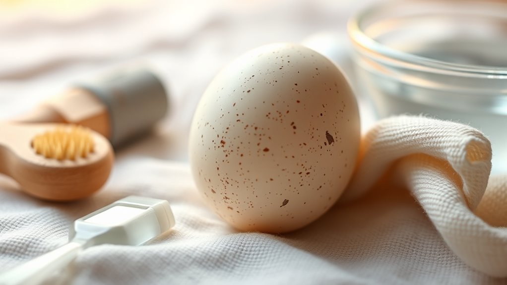 inspect eggs for dirt