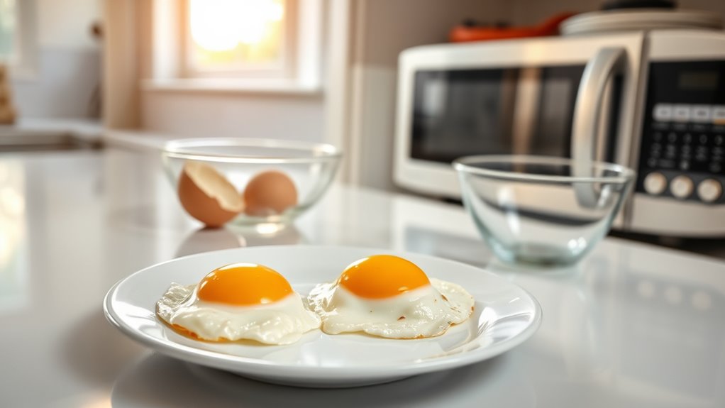 microwave sunny side eggs