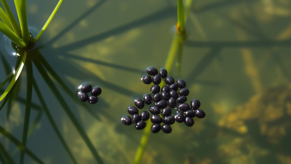 mosquito eggs on stagnant water
