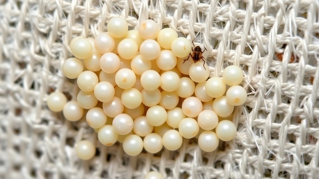 moth eggs on fabric