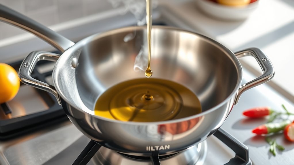 preheat shimmer add oil