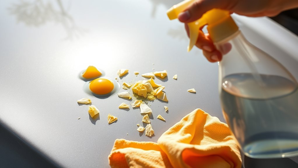 remove egg promptly to protect