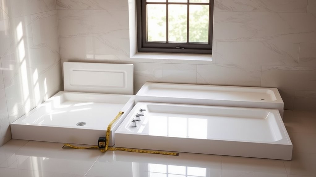 shower pan size guide