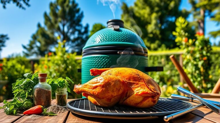smoke turkey in green egg