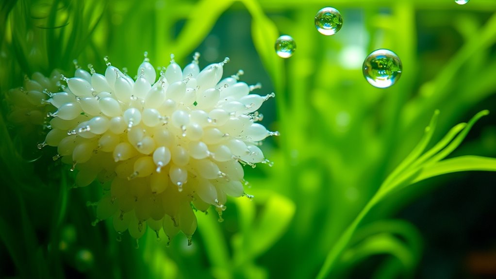snail eggs on tank surfaces