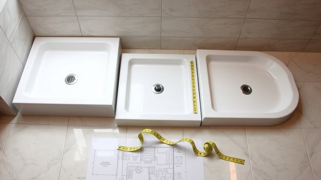 standard shower pan dimensions