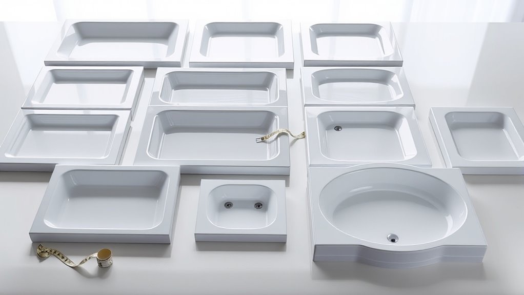 standard shower pan dimensions