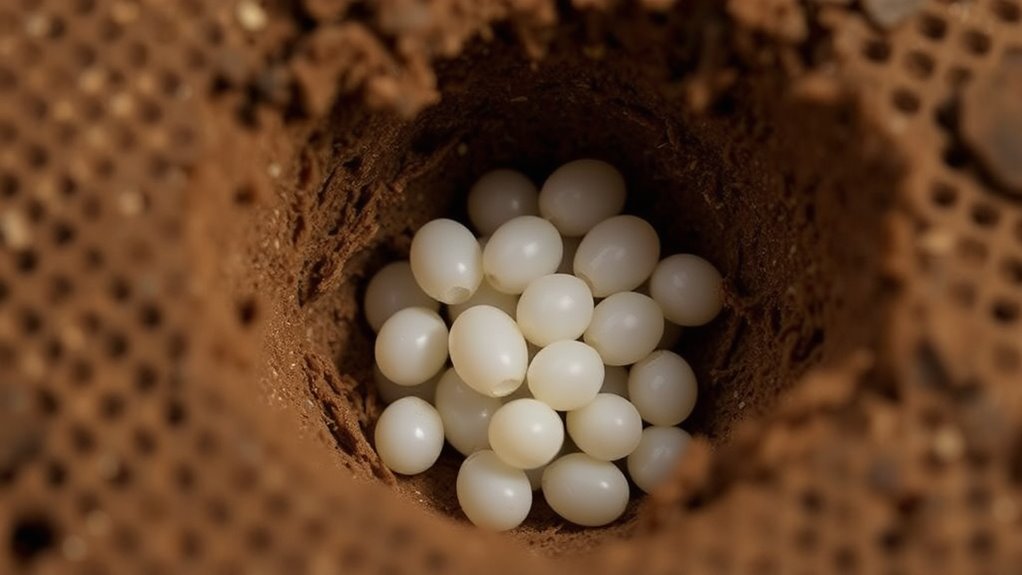 tiny oval white eggs