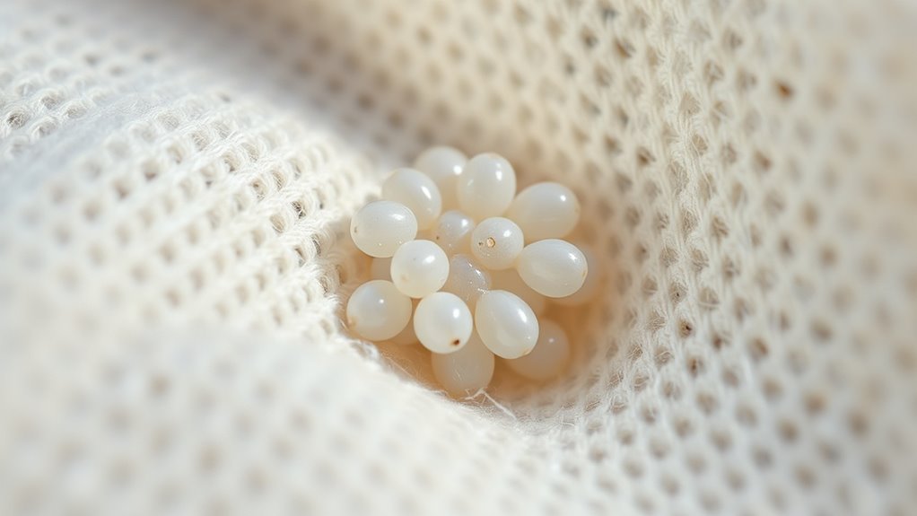 tiny white moth eggs