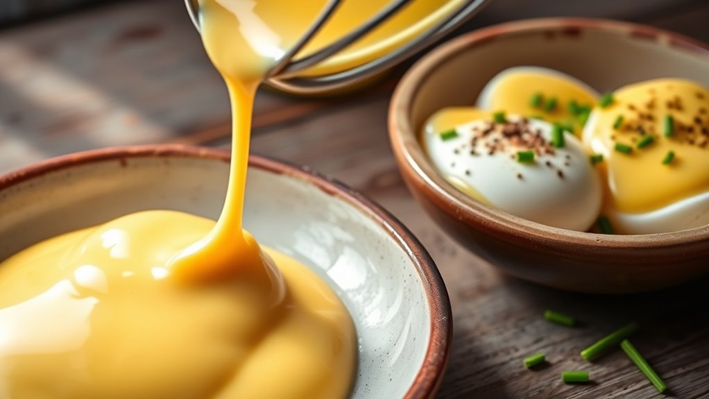 whisked egg yolk emulsion